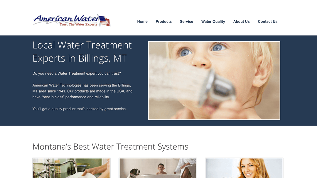 American Water Technologies website design and local seo