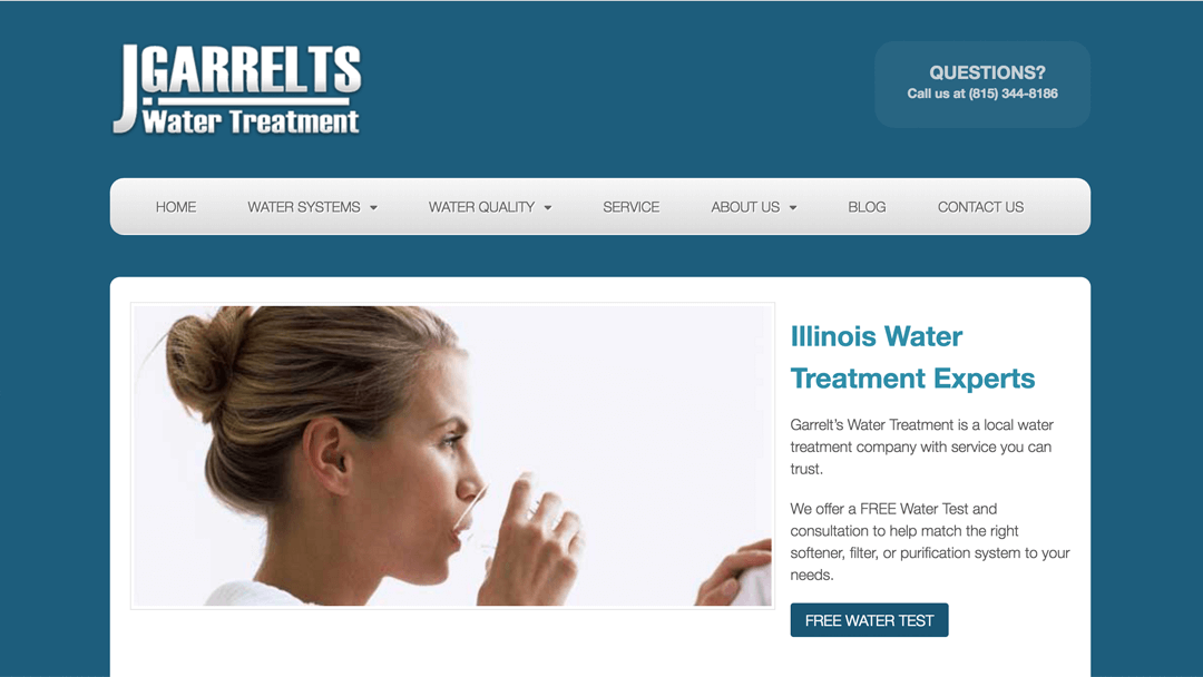 Garrelts Water website design and local seo